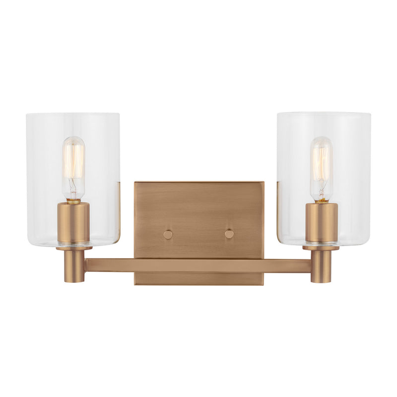 Visual Comfort Studio 4464202-848 Two Light Bath Vanity, Satin Brass
