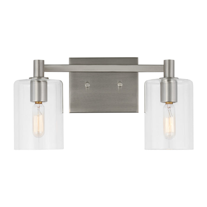 Visual Comfort Studio 4464202-962 Two Light Bath Vanity, Brushed Nickel