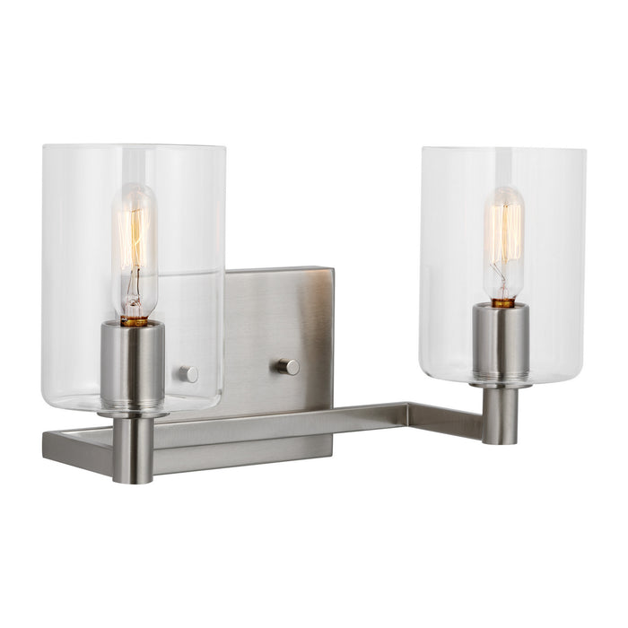 Visual Comfort Studio 4464202-962 Two Light Bath Vanity, Brushed Nickel