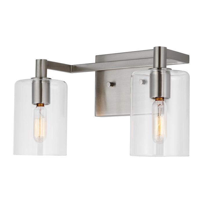 Visual Comfort Studio 4464202-962 Two Light Bath Vanity, Brushed Nickel