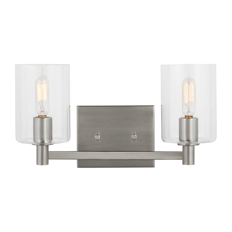 Visual Comfort Studio 4464202-962 Two Light Bath Vanity, Brushed Nickel