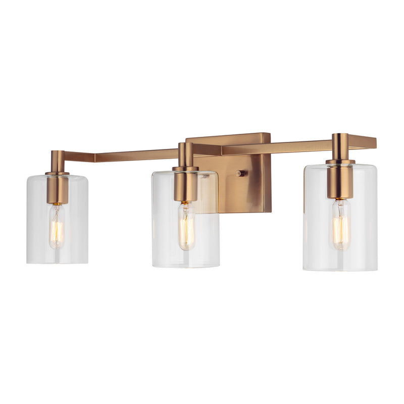 Visual Comfort Studio 4464203-848 Three Light Bath Vanity, Satin Brass