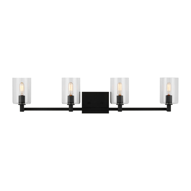 Visual Comfort Studio 4464204-112 Four Light Bath Vanity, Midnight Black