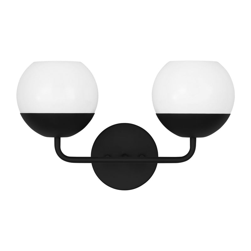 Visual Comfort Studio 4468102-112 Two Light Bath Vanity, Midnight Black