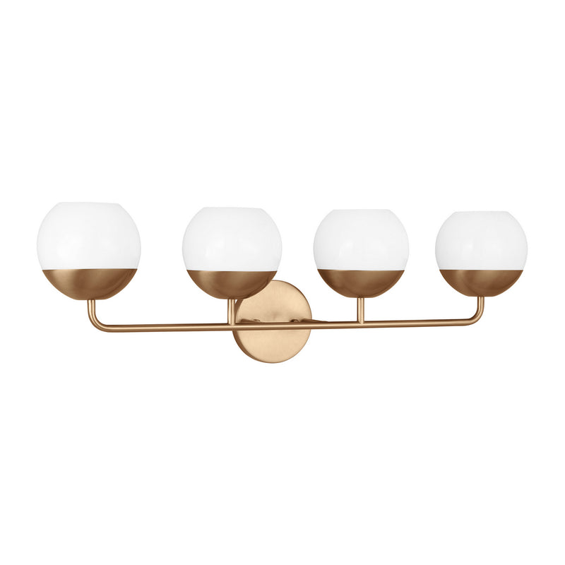 Visual Comfort Studio 4468104-848 Four Light Bath Vanity, Satin Brass