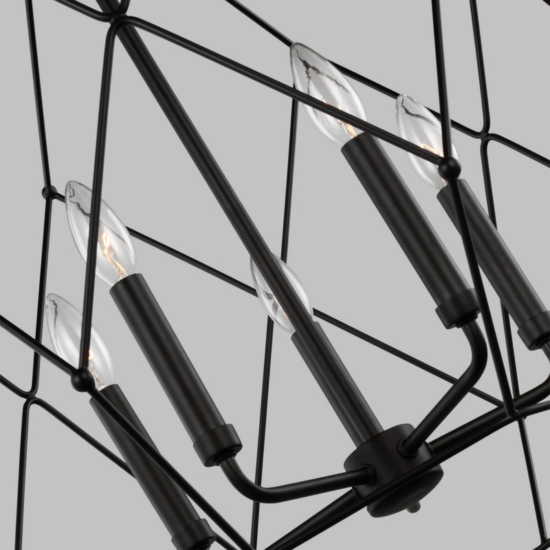 Visual Comfort Studio 5334105-112 Five Light Pendant, Midnight Black