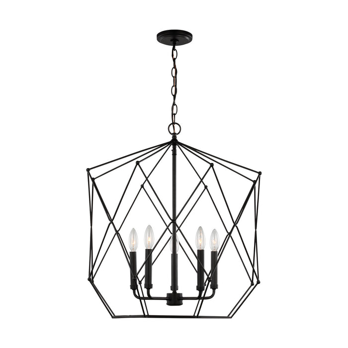 Visual Comfort Studio 5334105-112 Five Light Pendant, Midnight Black