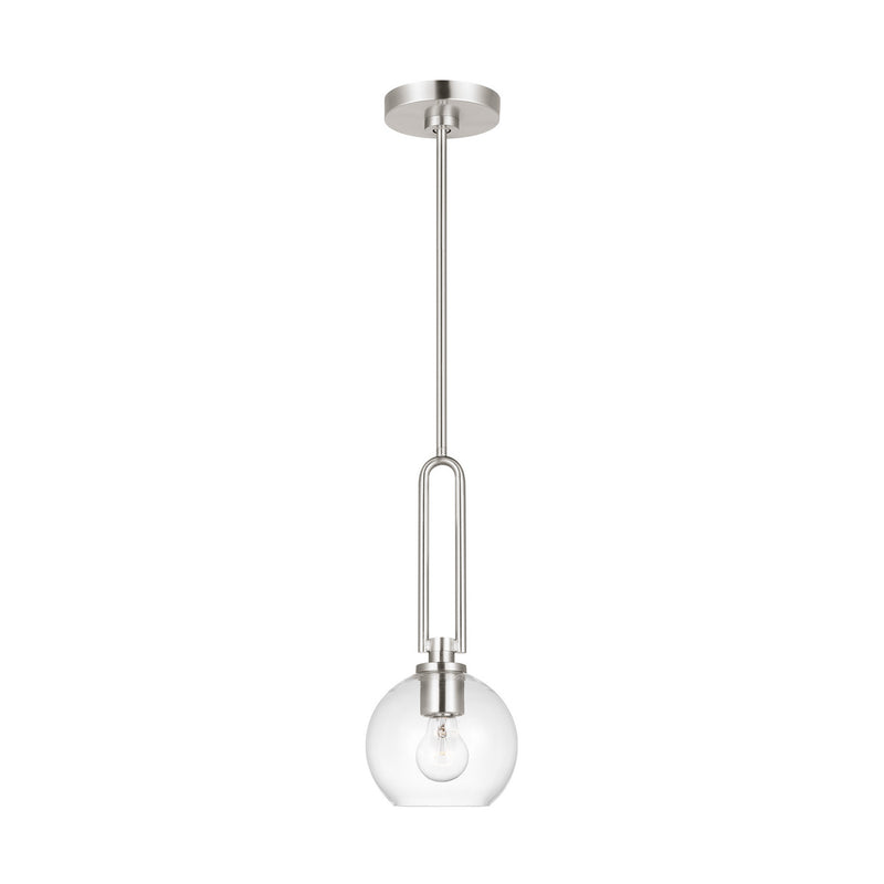 Visual Comfort Studio 6155701-962 One Light Pendant, Brushed Nickel