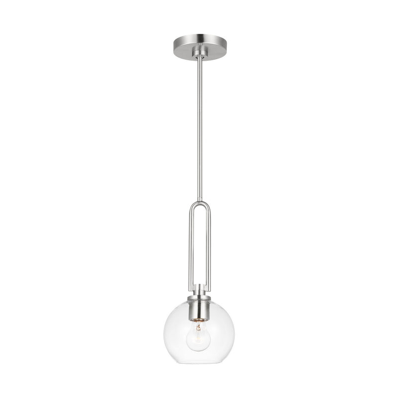 Visual Comfort Studio 6155701-962 One Light Pendant, Brushed Nickel