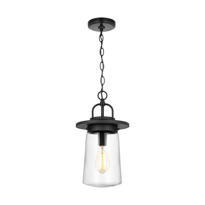 Generation Lighting 6208901-12 One Light Outdoor Pendant, Black