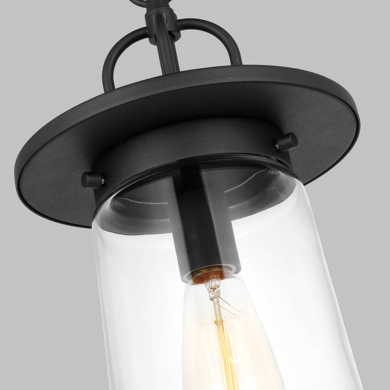 Generation Lighting 6208901-12 One Light Outdoor Pendant, Black