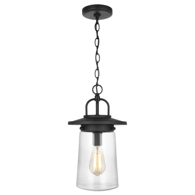 Generation Lighting 6208901-12 One Light Outdoor Pendant, Black