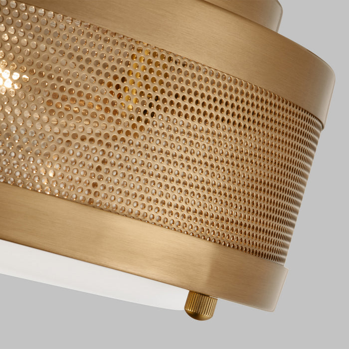 Visual Comfort Studio 7532003-848 Three Light Flush Mount, Satin Brass
