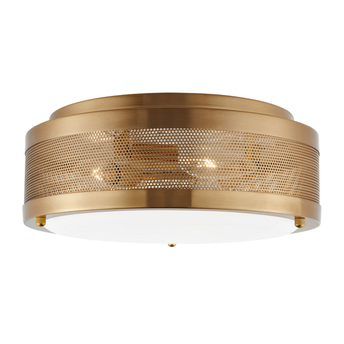Visual Comfort Studio 7532003-848 Three Light Flush Mount, Satin Brass