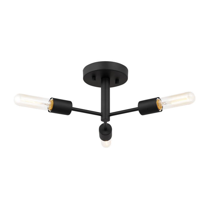Visual Comfort Studio 7700503-112 Three Light Semi-Flush Mount, Midnight Black