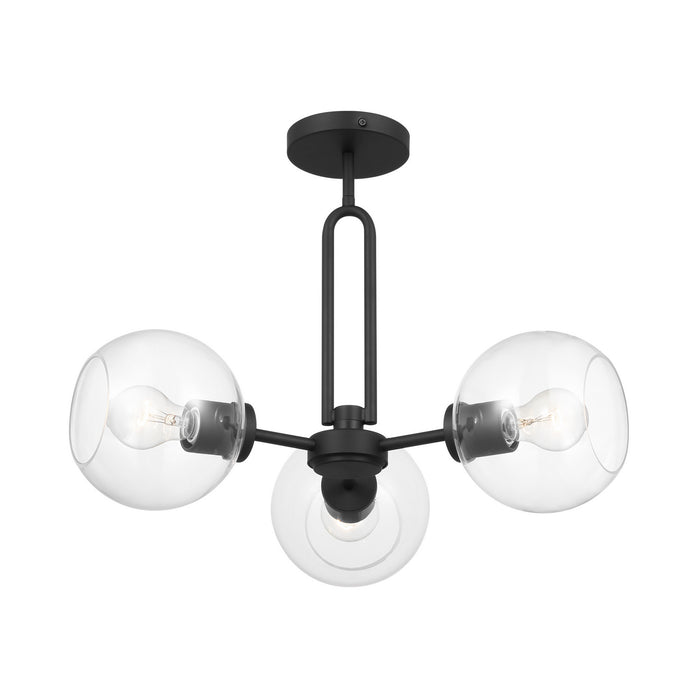 Visual Comfort Studio 7755703-112 Three Light Semi-Flush Mount, Midnight Black