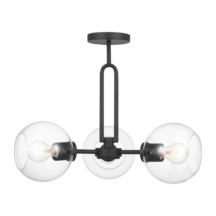 Visual Comfort Studio 7755703-112 Three Light Semi-Flush Mount, Midnight Black