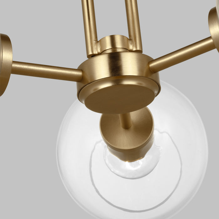 Visual Comfort Studio 7755703-848 Three Light Semi-Flush Mount, Satin Brass