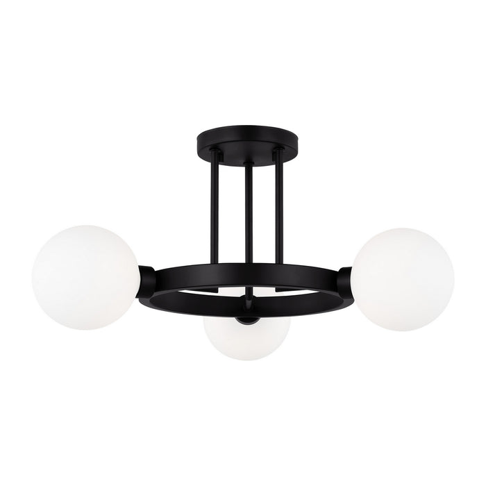 Visual Comfort Studio 7761603-112 Three Light Semi-Flush Mount, Midnight Black