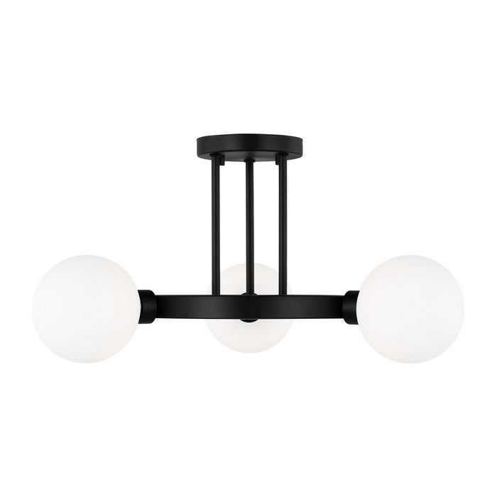 Visual Comfort Studio 7761603-112 Three Light Semi-Flush Mount, Midnight Black