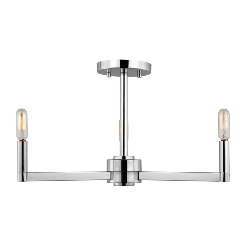 Visual Comfort Studio 7764203-05 Three Light Semi-Flush Mount, Chrome