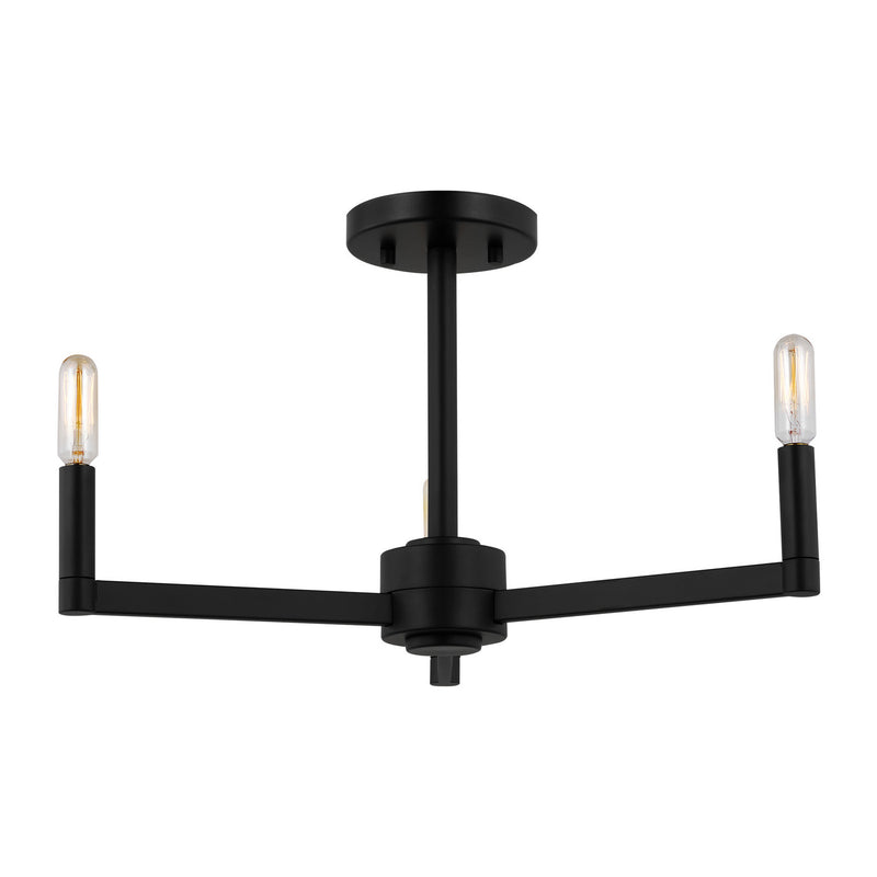 Visual Comfort Studio 7764203-112 Three Light Semi-Flush Mount, Midnight Black