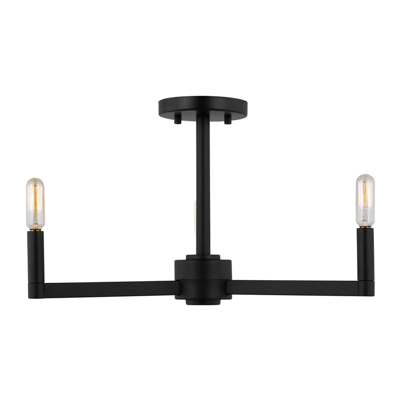 Visual Comfort Studio 7764203-112 Three Light Semi-Flush Mount, Midnight Black