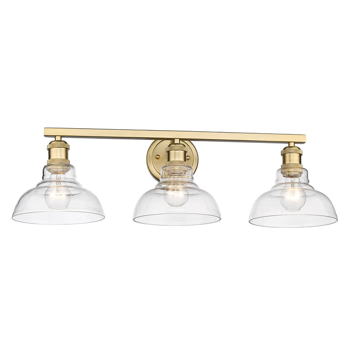 Golden 0305-BA3 BCB-CLR Three Light Bath Vanity, Brushed Champagne Bronze