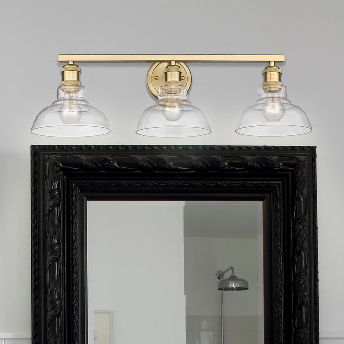 Golden 0305-BA3 BCB-CLR Three Light Bath Vanity, Brushed Champagne Bronze