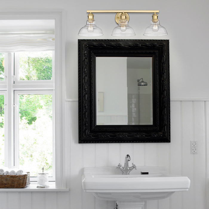 Golden 0305-BA3 BCB-CLR Three Light Bath Vanity, Brushed Champagne Bronze