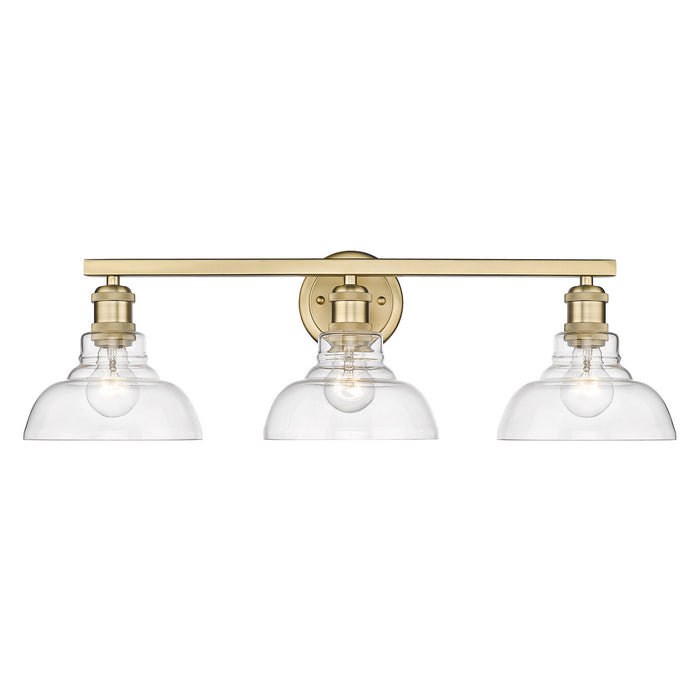 Golden 0305-BA3 BCB-CLR Three Light Bath Vanity, Brushed Champagne Bronze