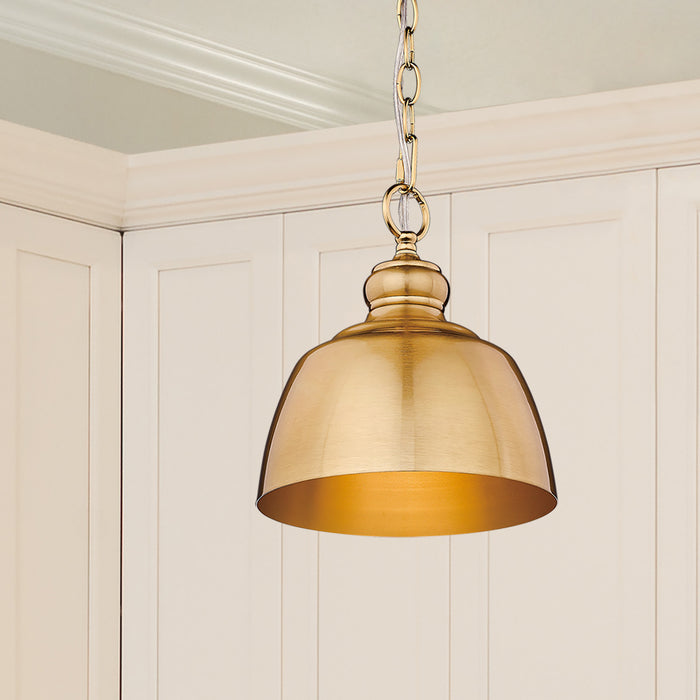 Golden 0316-M1L MBG One Light Mini Pendant, Modern Brushed Gold