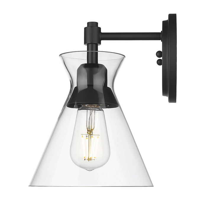 Golden 0511-1W BLK-CLR One Light Wall Sconce, Matte Black