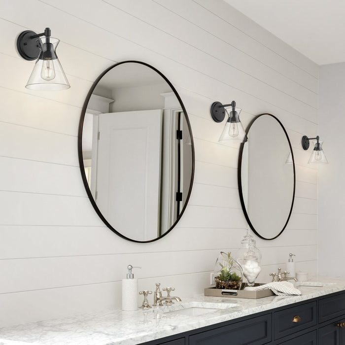 Golden 0511-1W BLK-CLR One Light Wall Sconce, Matte Black