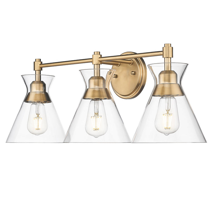 Golden 0511-BA3 BCB-CLR Three Light Bath Vanity, Brushed Champagne Bronze
