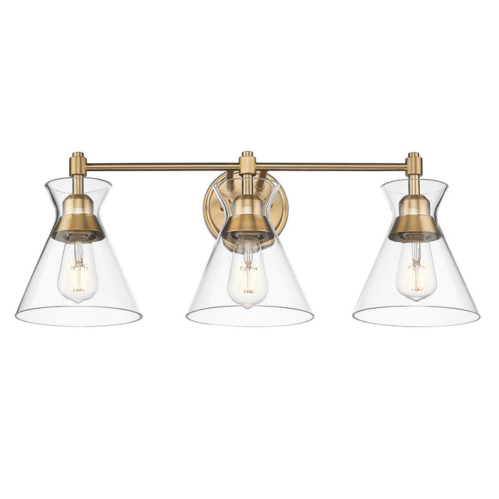 Golden 0511-BA3 BCB-CLR Three Light Bath Vanity, Brushed Champagne Bronze