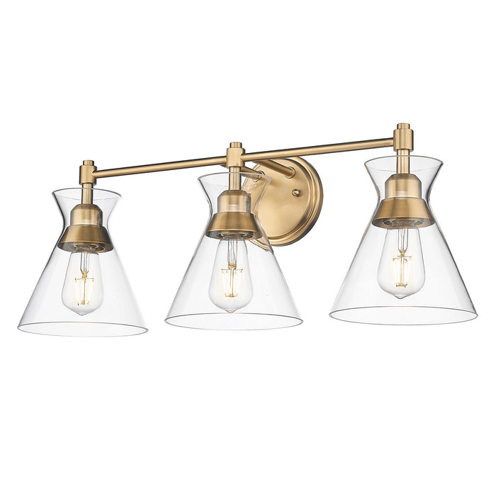 Golden 0511-BA3 BCB-CLR Three Light Bath Vanity, Brushed Champagne Bronze