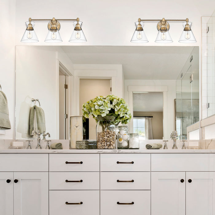 Golden 0511-BA3 BCB-CLR Three Light Bath Vanity, Brushed Champagne Bronze