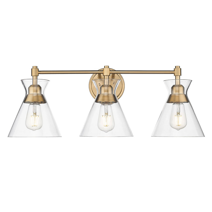 Golden 0511-BA3 BCB-CLR Three Light Bath Vanity, Brushed Champagne Bronze