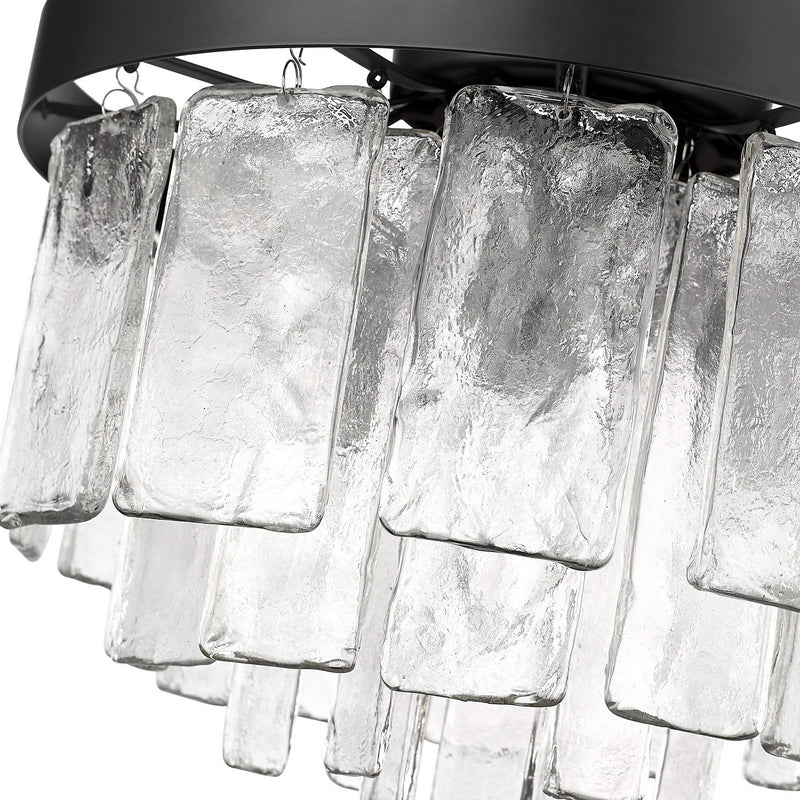 Golden 1768-FM BLK-HWG Three Light Flush Mount, Matte Black