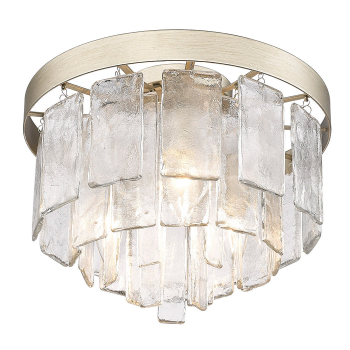 Golden 1768-FM WG-HWG Three Light Flush Mount, White Gold