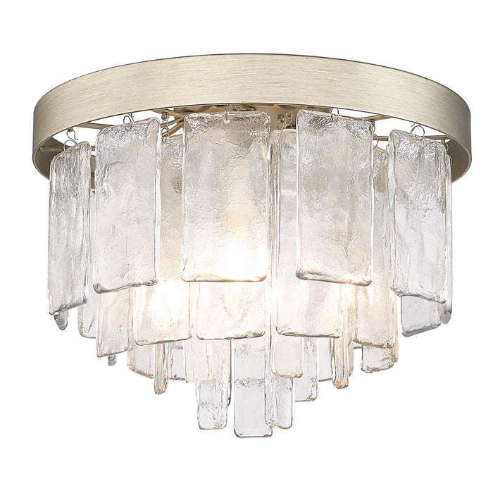 Golden 1768-FM WG-HWG Three Light Flush Mount, White Gold