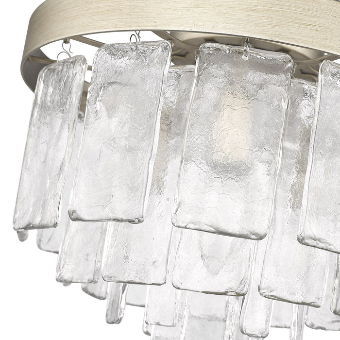 Golden 1768-FM WG-HWG Three Light Flush Mount, White Gold
