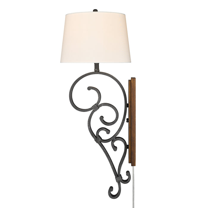 Golden 1821-WT1 BI-RO One Light Wall Sconce, Black Iron