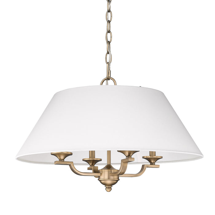 Golden 3078-4P MBS-IL Four Light Pendant, Modern Brass