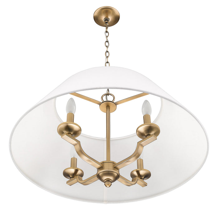 Golden 3078-4P MBS-IL Four Light Pendant, Modern Brass