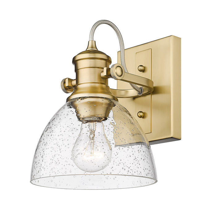 Golden 3118-1SF BCB-SD One Light Semi-Flush Mount, Brushed Champagne Bronze