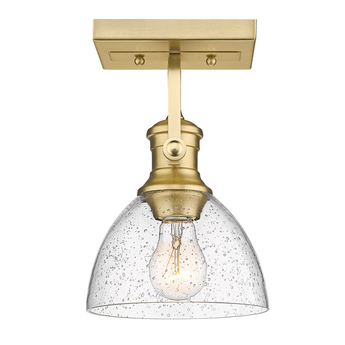 Golden 3118-1SF BCB-SD One Light Semi-Flush Mount, Brushed Champagne Bronze
