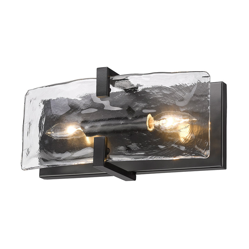 Golden 3164-WSC BLK-HWG Two Light Wall Sconce, Matte Black