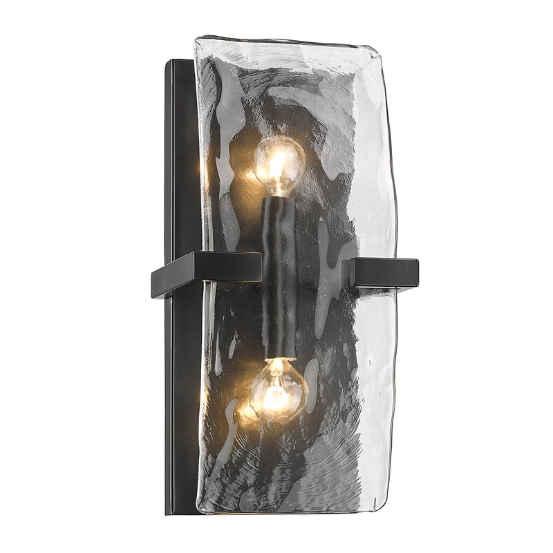 Golden 3164-WSC BLK-HWG Two Light Wall Sconce, Matte Black